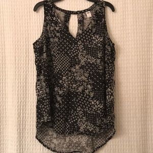 black and white floral tank top